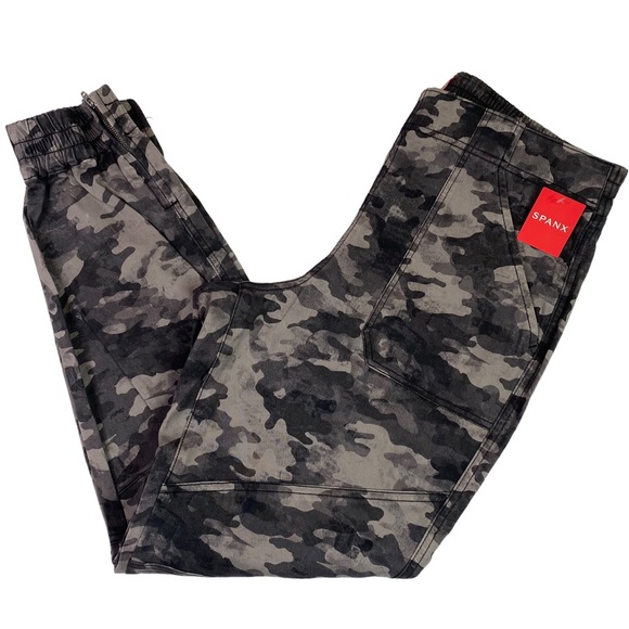 Spanx Camo Cargo Joggers Stretch Twill Blackwash Size X-Large NWT - Picture 7 of 16